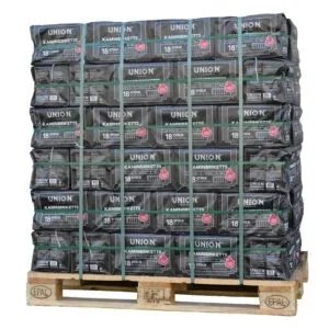 Briquetas de lignito en paquetes de palés